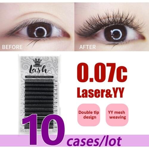 10Cases/Lot 2021 Hot Sale C/D Curl Y-Shape Eyelash 0.05 0.07 MM Fluffy Y shape Eyelash extensions Easy to Work and Very Soft