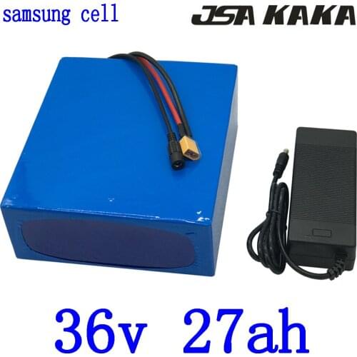 1000W 36V electric bike battery 36V 27AH Lithium battery pack 36V 27AH ebike battery use samsung cell with 30A BMS+42V charger