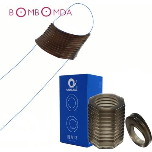 2PCS Silicone Cock Ring Penis Enlargement Condoms For Men Extender Penis Ring Lock Sperm Scrotal Bound Reusable Condom Sex Toys