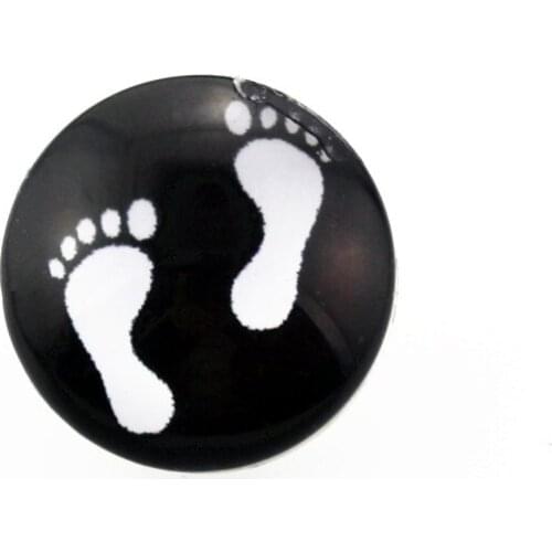 20pcs/lot Glass Footprints Snap Buttons fit 18mm Ginger Snap Bracelet&Bangles DIY Snap necklace Jewelry Charms