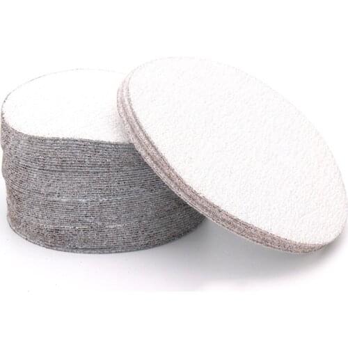 5Inch 125mm 80-800 Grit White Flocking Dry Sandpaper Disc Self-adhesive Back Velvet Abrasive Tools