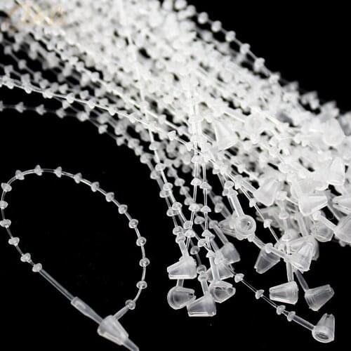 5000 Pcs Transparent Security Tie 5" Garment Hang Tag Knot String Plastic Ball Chain Cords For Hang Tag Price Label