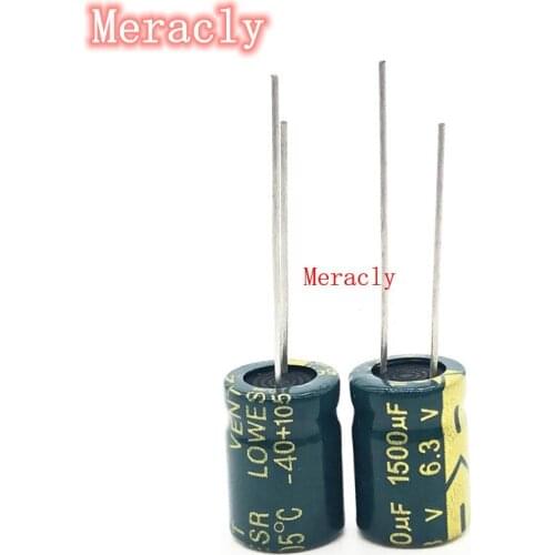 5pcs 6.3V 1500UF low ESR/impedance high frequency aluminum electrolytic capacitor 20% long life and high temperature resistance