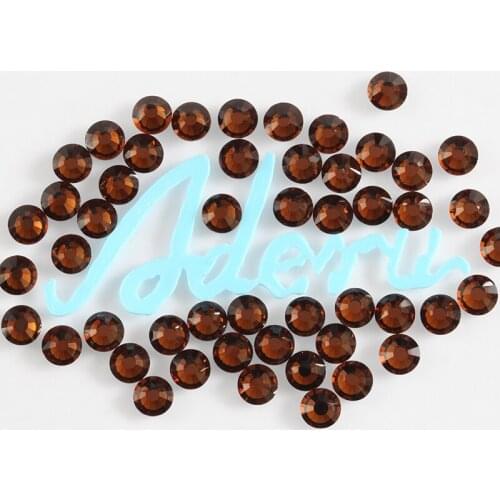 Aderu smoked topaz 739 super shiny lead free crystal hot fix rhinestone for nail art ornament garment shoe hat car decoration