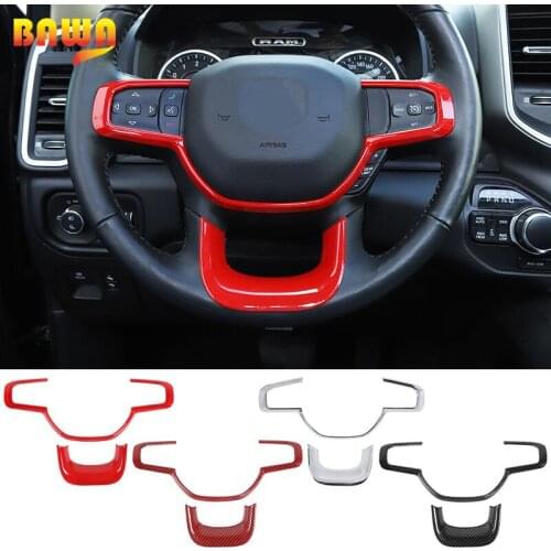 BAWA Interior Accessorie for Dodge RAM 2018+ Car Steering Wheel Decoration Cover Stickers for Dodge RAM 2018+ Car products