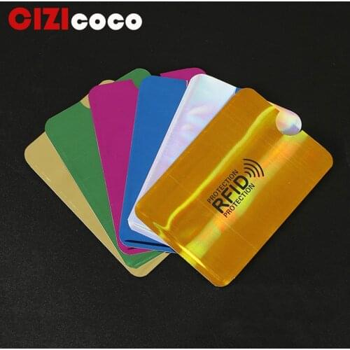 2PC New Aluminum Anti Rfid Reader Blocking Bank Credit Card Holder Protection New Rfid Card Reader Metal Credit Card Holder
