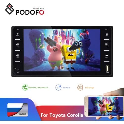Podofo 2din Car Radio 7" Touch screen Multimedia Autoradio Bluetooth MirrorLink For Toyota Corolla Auto Steao 2din car radio
