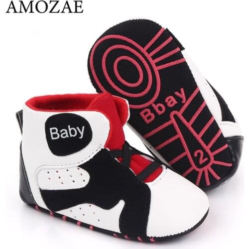 Newborn Bebes Casual Sports Shoes Baby Shoes Infant Sneakers Baby Boys Shoes Soft Bottom Breathable High-top Baby Toddler Shoes