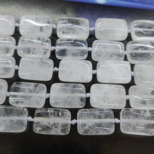 10*15mm Natural Stone Crystal Charms Women Jewelry Making Beaded Transparent Rectangle Beads DIY Bracelet Necklace Accessories