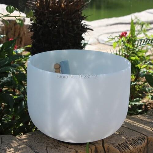 Bowl yoga Chakra tuned CDEFGAB 11 inch chakra balancing crystals white yoga singing bowl