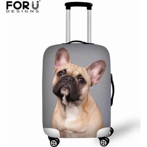 FORUDESIGNS Bulldog Case Cover Thick Elastic Luggage Protective Cover Suit For 18-30 inch Trunk Case Travel Suitcase Covers Bags