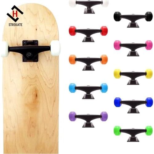 BLACK VJ 5Inch Skateboard Truck 129mm Skateboard Wheels Skateboard Bearings Skateboard Riser Pads Skateboard Screws