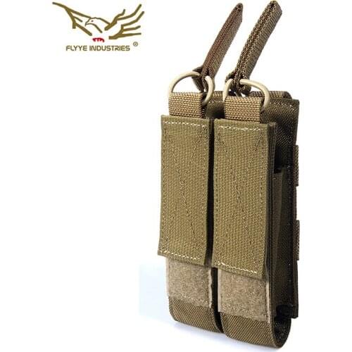 FLYYE FY-PH-M027 MP7 Molle Double Open Top Mag Pouch For Outdoor Flashlight Tactical Vest Bag Bags Attached Package