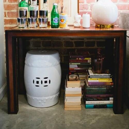 Nordic Style Ceramic Home Furniture Low Stool for Hotel Living Room Bedroom Footstool Small Apartment Dormitory Round Ottomans