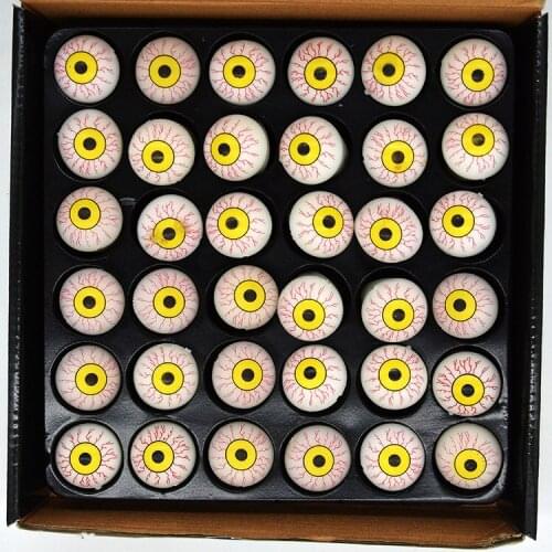 [Funny] 36pcs/lot Flashing LED Light Up eyes Ring Toy colorful eyeball Ring girl evening of adornment kids Costume party gift
