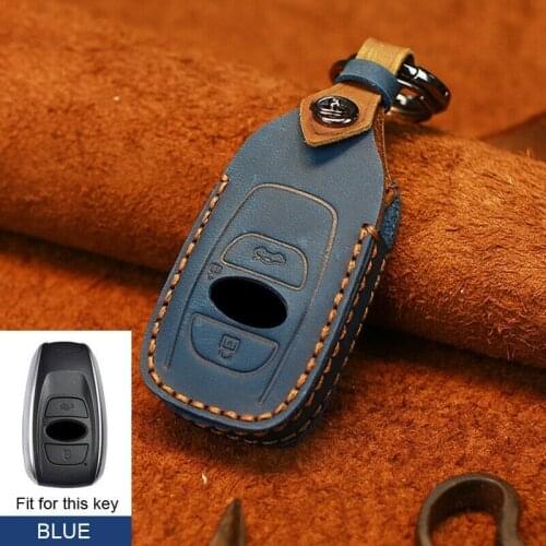 Leather Car Key Case For Subaru BRZ Forester Legacy Outback WRX WRX STI Impreza XV Crosstrek Smart Keyless Remote Cover Keys Bag