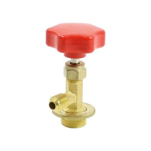 Red Hex Cap Refrigerant 1/4" NPT Brass Threaded Connetor R134 Can Tap Valve