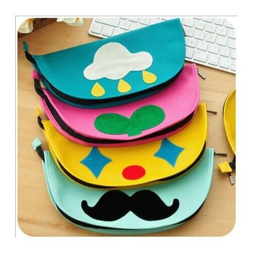 Creative PU Leather Funny Pencil Case cute mouse pad Multifunctional Large Capacity Pencil Bag School Pencil Case Stationery