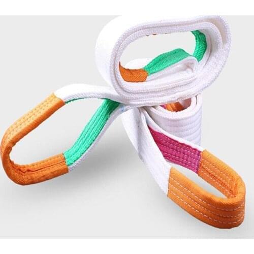3T White Flat Lifting Webbing Sling Industrial High Strength Cargo Hoisting Belt Webbing Tape Belt Sling Fabric Strap