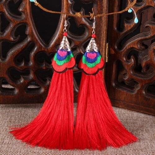 Fashion Korean Earrings For Women Girls Bohemian Hook Dangle Earrings Vintage Long Tassel Eardrop Ear Jewelry Accessories