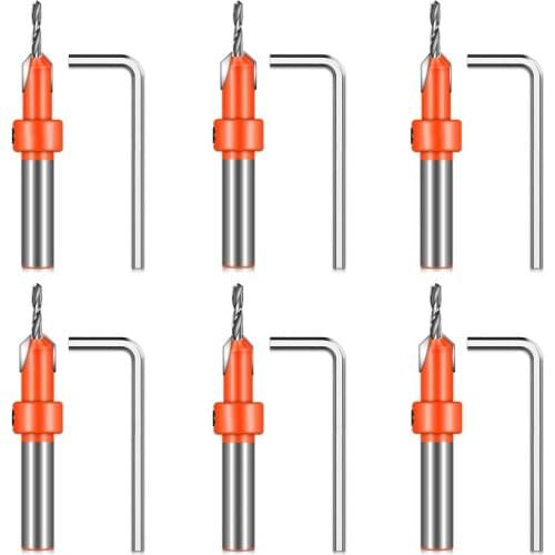 6pcs Countersink Drill Bit Set Woodworking Hole Cutter Carpentry Reamer Chamfer For wood