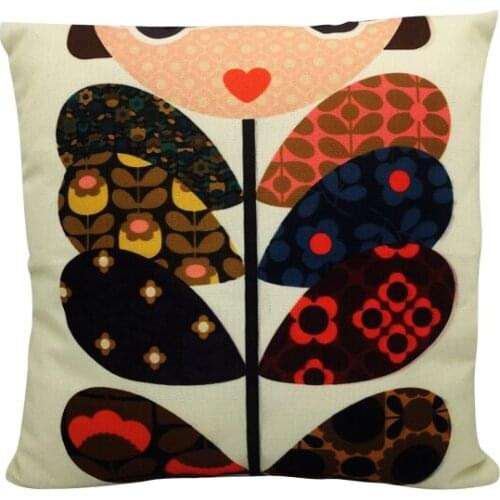 British Style Olive Leaves Flower Cushion Cover Decorative Plant Pillowcase Single-sided Colorful Leaf Square Pillow Cover