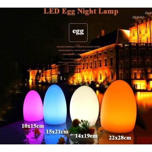 Coreless Night Bar Lamp Christmas Wedding Party egg Shape Table Light Battery Power 16 Colors RGB Changing Light Rechargeable