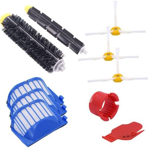 New AeroVac filter for IROBOT, side brush, bristles and flexible mixers Roomba 600 610 620 625 630 650 660