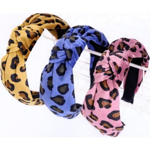 New Autumn Winter Headband Fashion Leopard Flannel Middle Knot Hair Hoop Korean Hairbands Women Girls Hair Accessories
