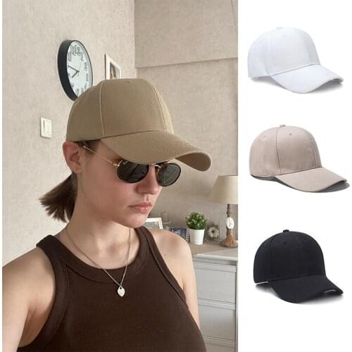 Solid Color Baseball Cap Women Sun Visor Caps Summer Outdoor Adjustable Cotton Snapback Hats Men Dad Hat