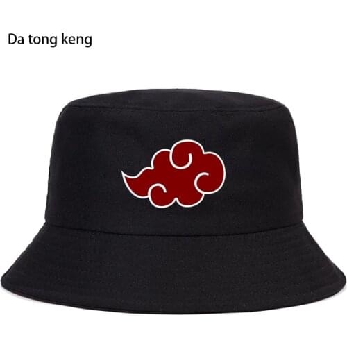 2021 Red Cloud Harajuku Summer Bucket Hat Unisex Outdoor Japan Anime Cap Casual Foldable Fisherman Hats