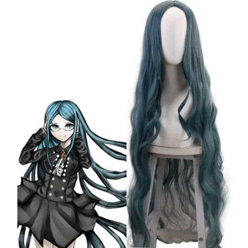 Takerlam Danganronpa 3 Shirogane Tsumugi Coser Wig Long Blue Hair Cosplay Halloween Costume Props + Free Hair Cap