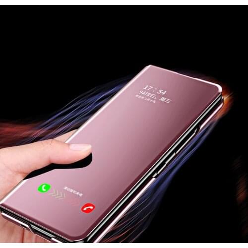 Luxury PU Leather Flip Case For Samsung Galaxy Z Fold 3 Cover Folding Mirror Case For Samsung Z Fold3 Bracket Cover Protection