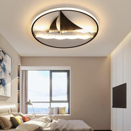 Modern Simple Sailboat Shape LED Ceiling Lamp Round Shape for Bedroom Ceiling Lamp Bedroom Decoration Creative Ceiling Lamp