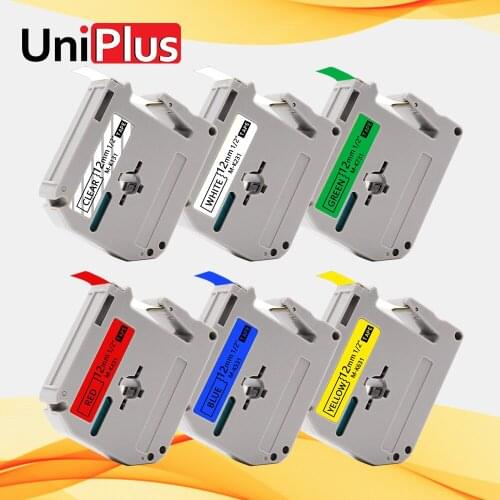 UniPlus 6pcs 12mm Label Tape mk231 Replace Brother Printer Ribbon mk-131 mk-231 MK Label Maker for PT55S PT-100 PT-110 Printer