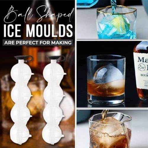 Ice Ball Maker 4-hole DIY Ice Maker Mold Whiskey Cocktail Round Ice Hockey Mold for Bar Pratical Ice Mold Tool Kitchen Household