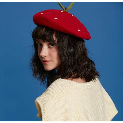 100% Cashmere Hats Girl Berets Hat Female Overhead green bud Painter Hat Wool Beret Female Winter Hats For Women Flat Cap Knit