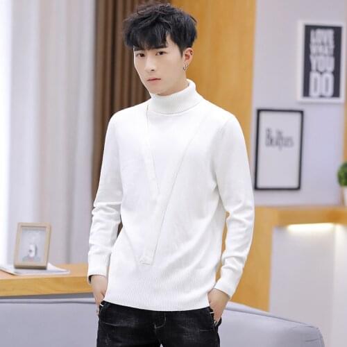 Winter Long Sleeves Mens Sweaters White Red Black Green Gray Pullovers Turtleneck Casual New Fashion Men Sweater