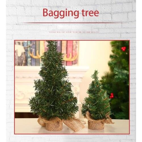1 PC Creative Mini Burlap Christmas Tree Christmas Mall Window Desktop Home Festival Decoration 20CM or 30CM