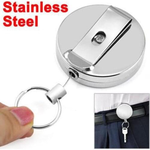 1PC Retractable Pull Keychain Badge Reel ID Lanyard Name Tag Card Holder Reels Recoil Belt Clip Key Ring Chain Clips 918