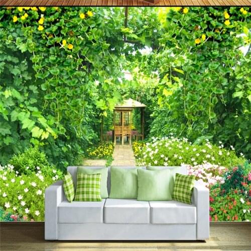 3D Nature Wallpapers Green Tree 3D Wall Murals Photo Wallpapers for Living Room Bedroom Home Decor Landscape Flowers Forest 3D