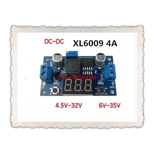 5PCS Xl6009 adjustable boost module is far more than lm2577 4.5-32l 5-35 with digital voltmeter display