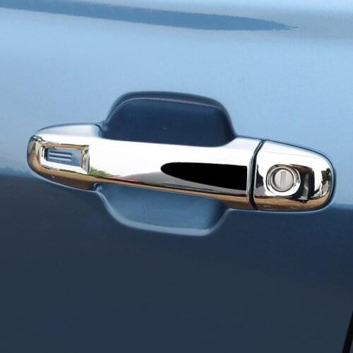 For Subaru Forester 2019 Sensor Hole ABS Chrome High quality Side Door Handle Cover Trim 8pcs
