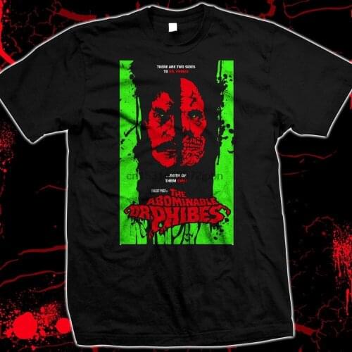 Abominable Dr. Phibes The Vincent Price 70s Horror Pre shrunk hand screened 100% cotton t shirt