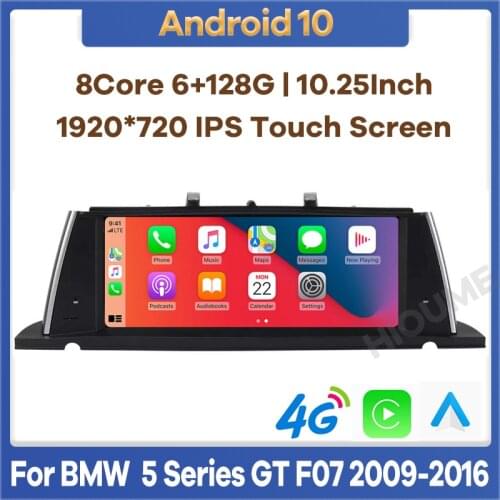 10.25" 8Core CPU 8G RAM Android 10 Car Multimedia Player for BMW 5 Series GT F07 2009-2016 Radio GPS Navigation Stereo CarPlay