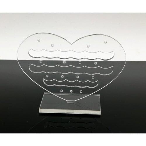 Free Shipping 10pcs 85*60mm Clear Heart Acrylic Stud Earring Display Stand Holder,Fashion Jewelry Display