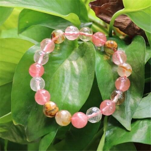 2020 Fashion diy lovely 10mm Watermelon Tourmaline Faceted Round Beads Bracelet GE722