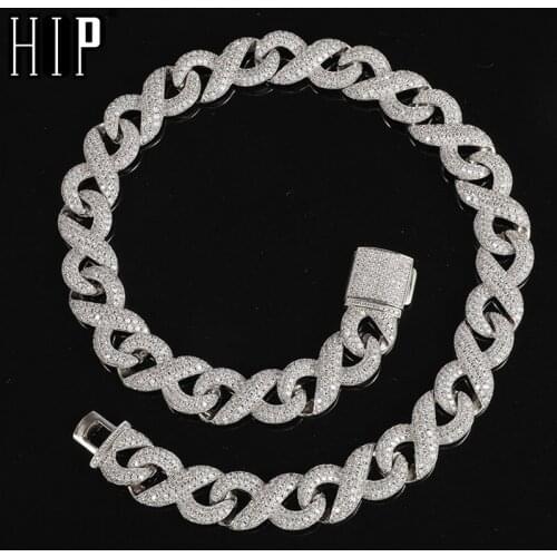 Hip Hop 16MM Iced Out Cuban Link Prong Chain Copper AAA+ Cubic Zirconia Stones Necklace For Women Men Jewelry Box Buckle