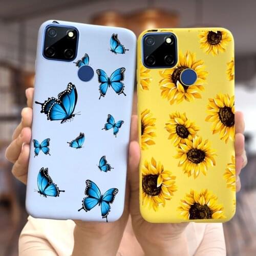 For Realme C11 Case C12 C15 C17 C20 C25 Cute Sunflower Soft TPU Back Cover For Oppo Realme C 11 12 15 17 RealmeC20 RealmeC25 Bag