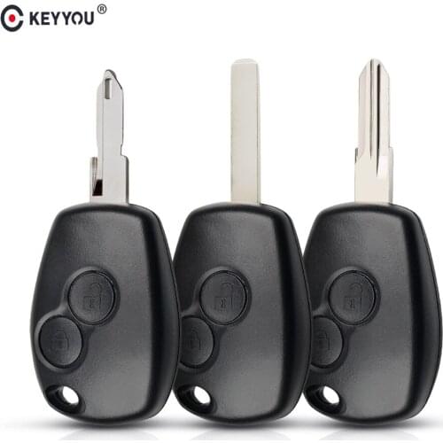 KEYYOU 20X 2 Buttons Remote Car Key Shell Case For Renault Megane Modus Espace Laguna Duster Logan Clio Kango For Nissan ALMERA